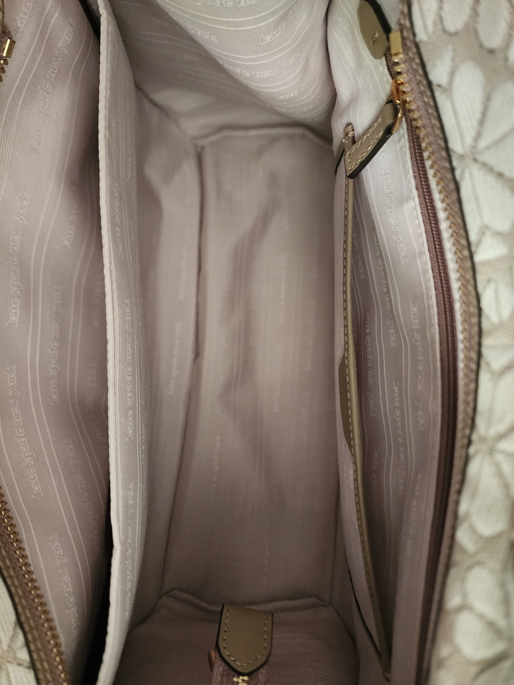 ‼️ON SALE‼️ New Authentic -Kate Spade Neutral Floral Canvas Tote With Dust Bag - Picture 9 of 16